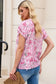 Multicolor floral mandarin collar top - tops