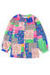 Multicolor floral patchwork puff sleeve shirt - shirts