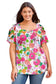 Multicolor Floral Print Plus Size Kimono - Fashionfitz
