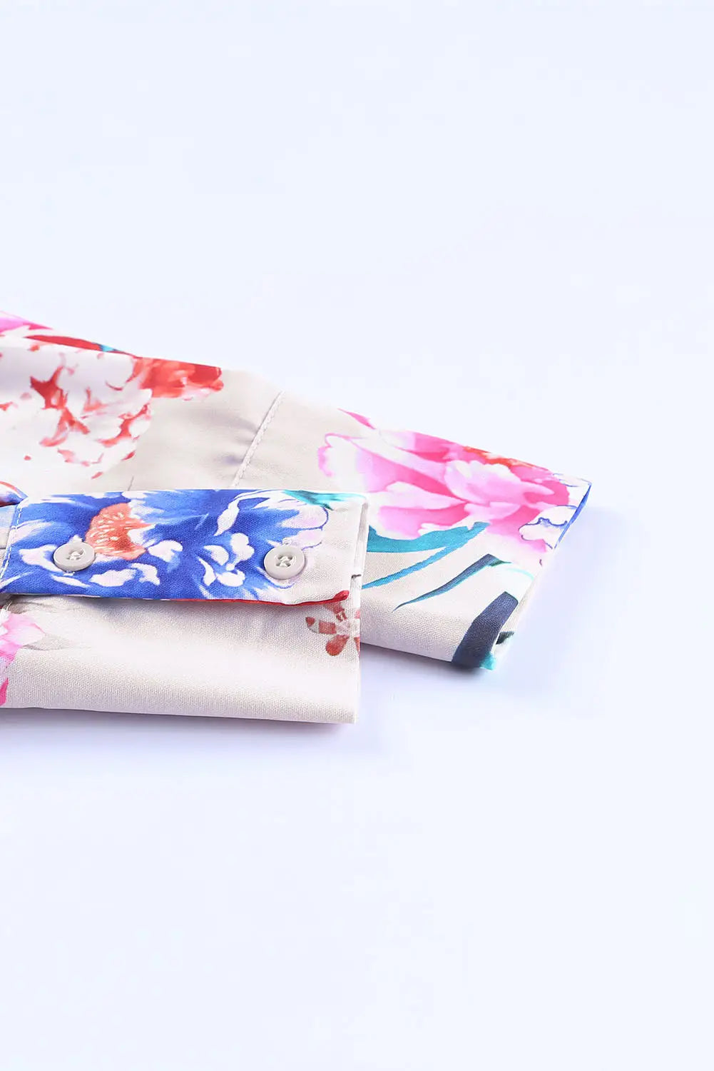 Multicolor floral print wrap tie mini shirt dress - dresses