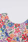 Multicolor floral print zipped flip flop sandals