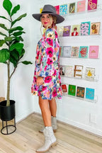 Multicolor Floral Shift Dress - Fashionfitz