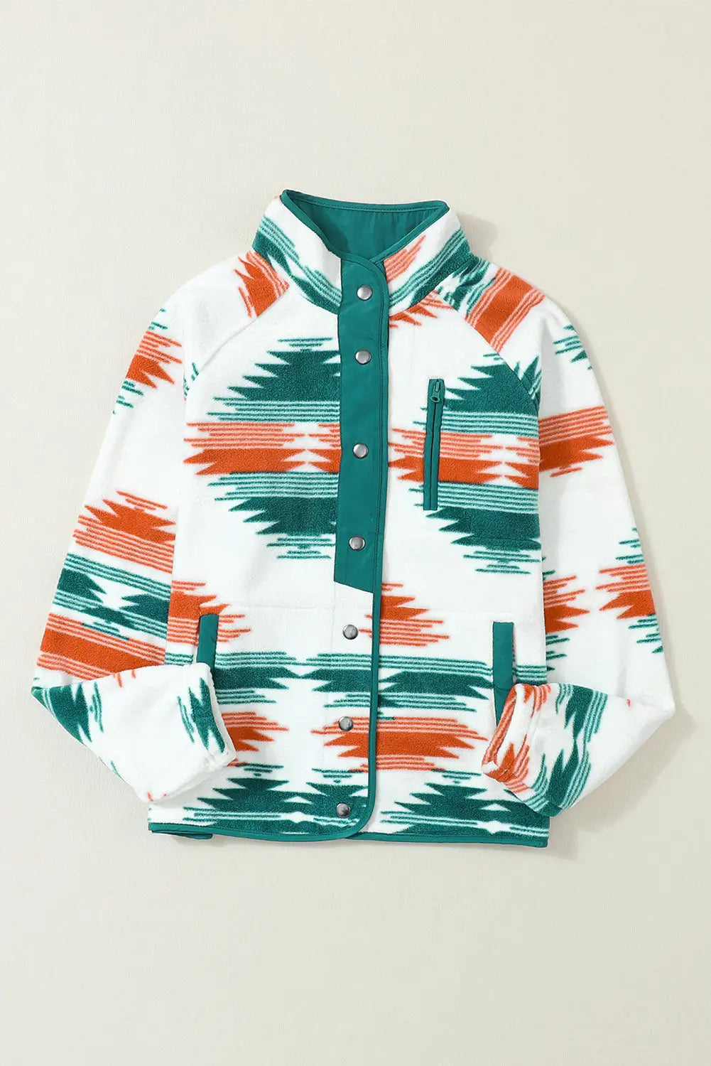 Multicolor fuzzy aztec western fashion vest jacket - outerwear