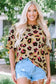 Multicolor Leopard Print Long Sleeve Plus Size T-Shirt - Fashionfitz