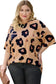 Multicolor Leopard Print Long Sleeve Plus Size T-Shirt - Fashionfitz