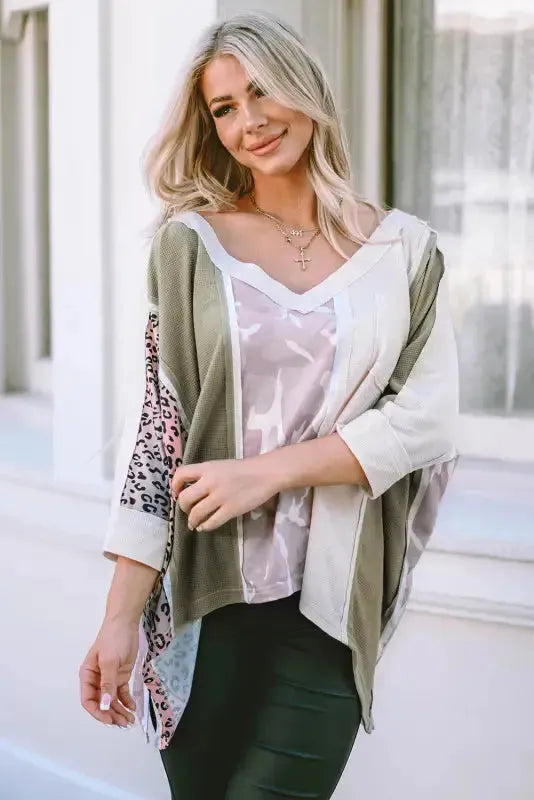 Multicolor Patchwork Oversized Top - Fashionfitz
