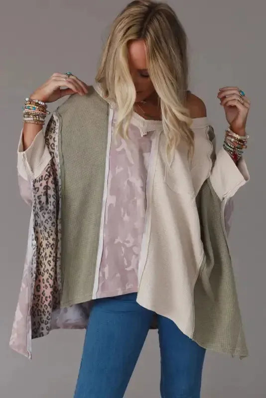 Multicolor Patchwork Oversized Top - Fashionfitz