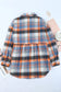 Multicolor plaid button down ruffled shirt jacket - shackets