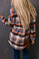 Multicolor plaid button down ruffled shirt jacket - shackets