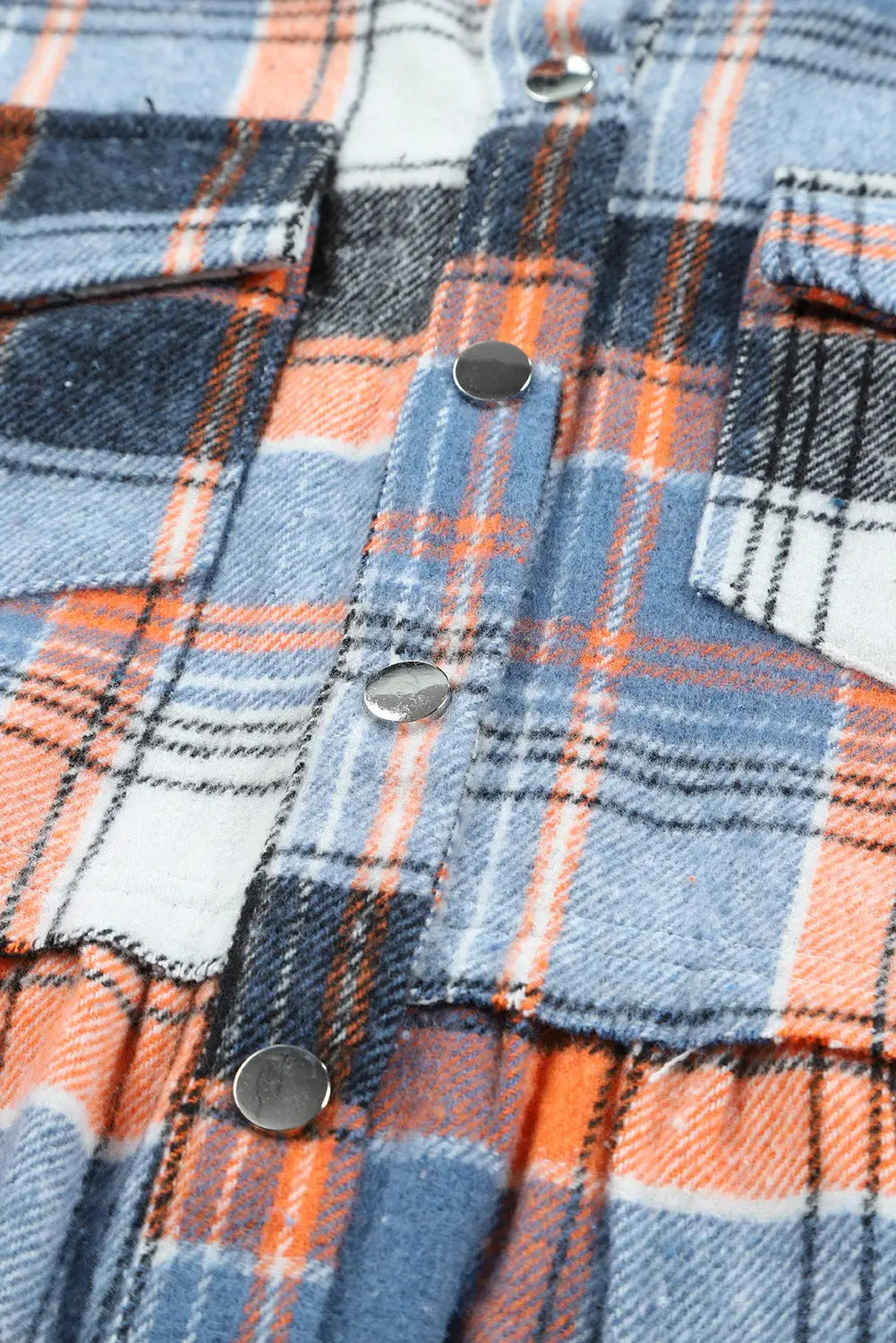 Multicolor plaid button down ruffled shirt jacket - shackets