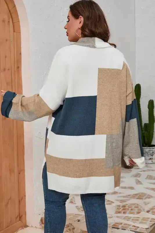 Curves & plus size multicolor colorblock knit