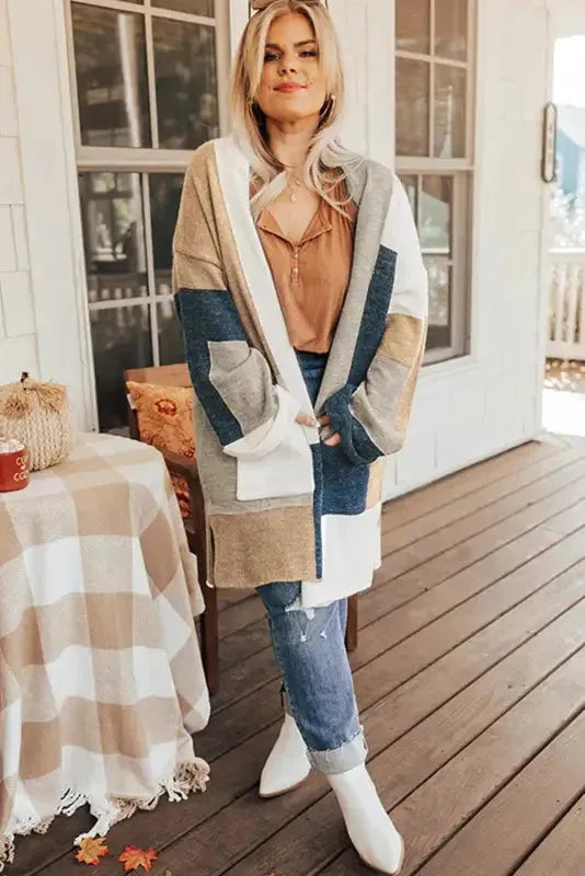 Curves & plus size multicolor colorblock knit