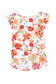Multicolor Plus Size Floral Flutter Ruffle Sleeves Blouse - Fashionfitz