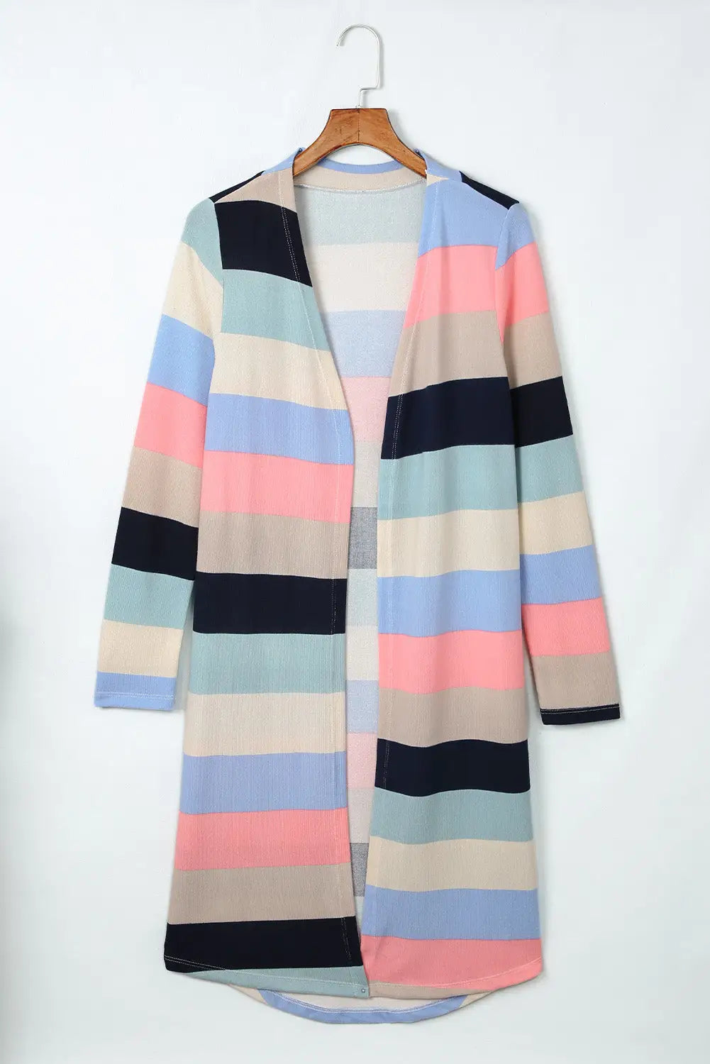 Multicolor print colorblock long cardigan - sweaters & cardigans