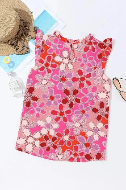 Multicolor Ruffle Short Sleeve Floral Babydoll Dress - Fashionfitz