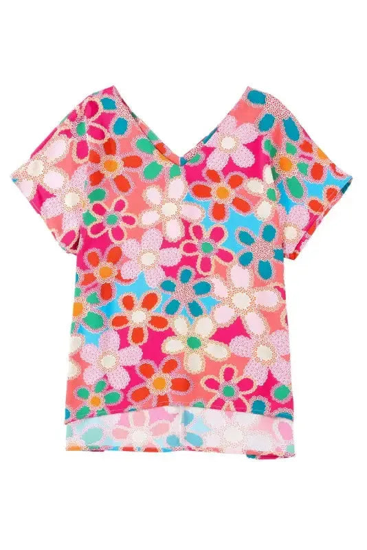 Multicolor Ruffle Short Sleeve Floral Babydoll Dress - Fashionfitz