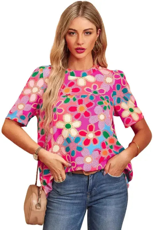 Multicolor Ruffle Short Sleeve Floral Babydoll Dress - Fashionfitz