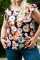 Multicolor Ruffle Sleeve Floral Plus Size Top - Fashionfitz