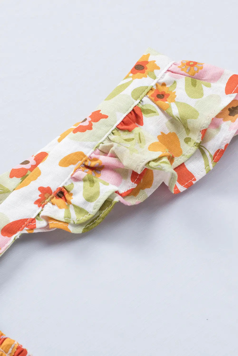Multicolor ruffled shirred sleeveless high rise floral mini dress - dresses
