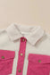 Multicolor Sherpa Corduroy Patchwork Button up Crop Jacket - Fashionfitz