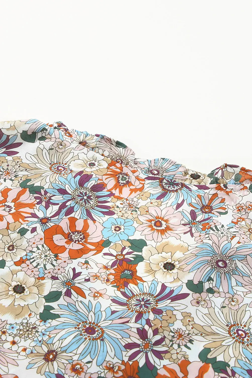 Multicolor split neck buttons front shirt floral dress - dresses