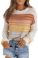 Multicolor stripe long sleeve round neck sweater - sweaters & cardigans