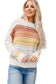 Multicolor stripe long sleeve round neck sweater - sweaters & cardigans