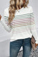 Multicolor striped crew neck long sleeve top - tops