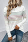 Multicolor striped crew neck long sleeve top - tops