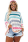 Multicolor striped oversized sweater - plus size