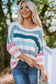 Multicolor striped oversized sweater - plus size