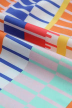 Multicolor Striped Print High Neck Flutter Top - Fashionfitz