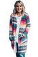 Multicolor striped print long sleeve open front cardigan - sweaters & cardigans