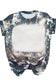 Multicolor tie dye bleached round neck short sleeve t-shirt - tops