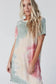 Multicolor tie dye oversized slit tee dress - t-shirt dresses