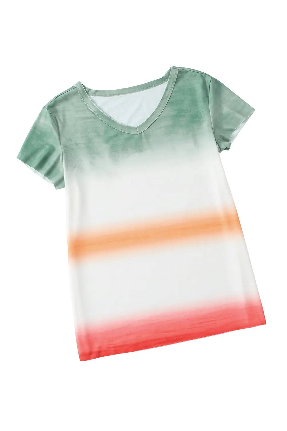 Multicolor tie-dye v neck t-shirt - t-shirts
