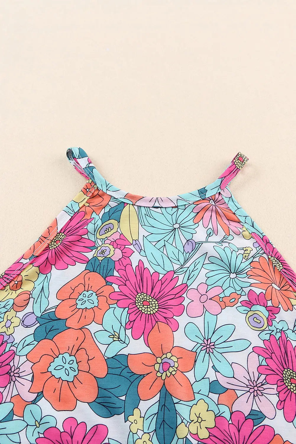 Multicolor vibrant summer floral print spaghetti strap jumpsuit - jumpsuits & rompers