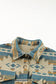 Multicolor western aztec print button flap pocket shacket