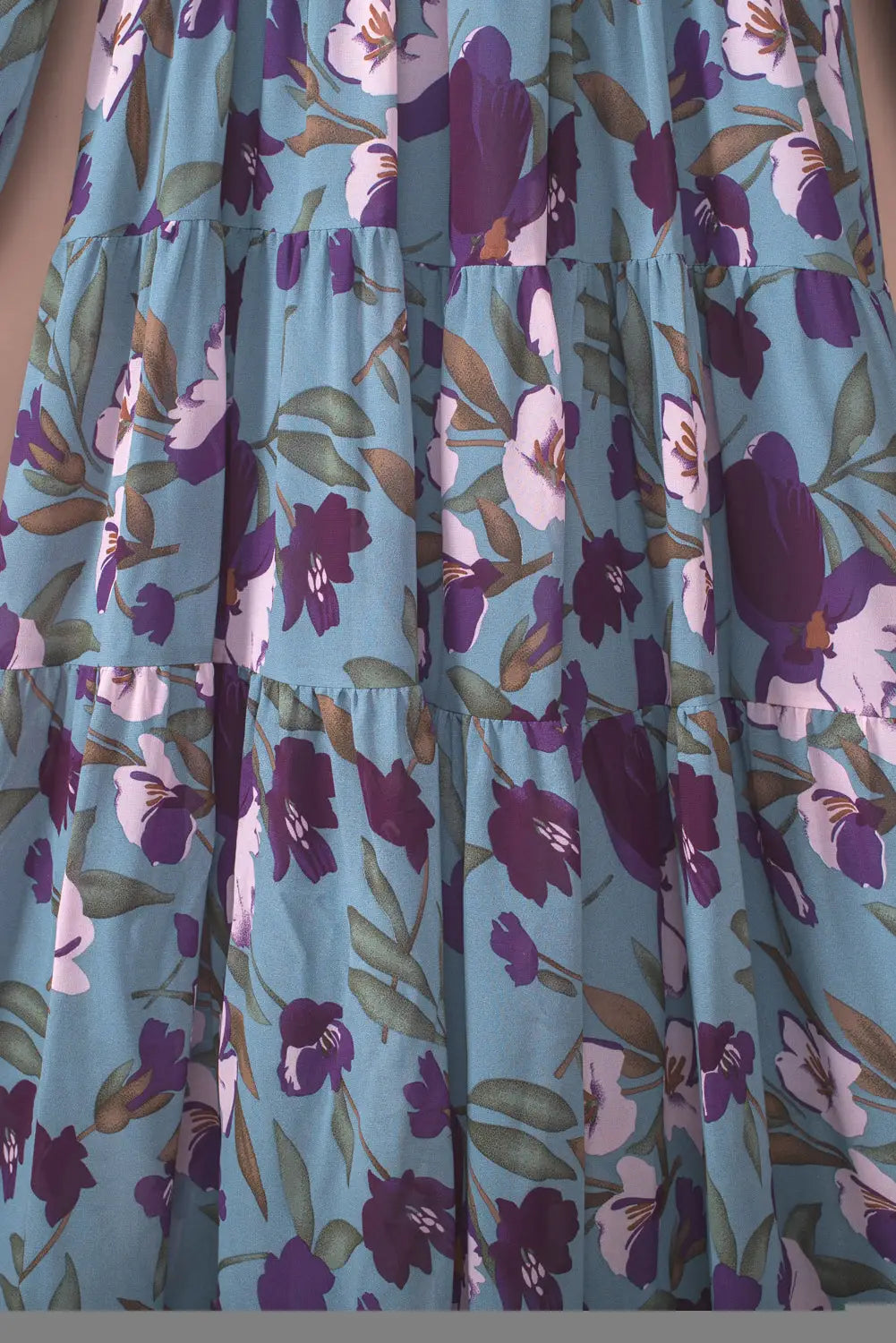 Multicolor wild lotus ruffle tiered maxi dress - dresses