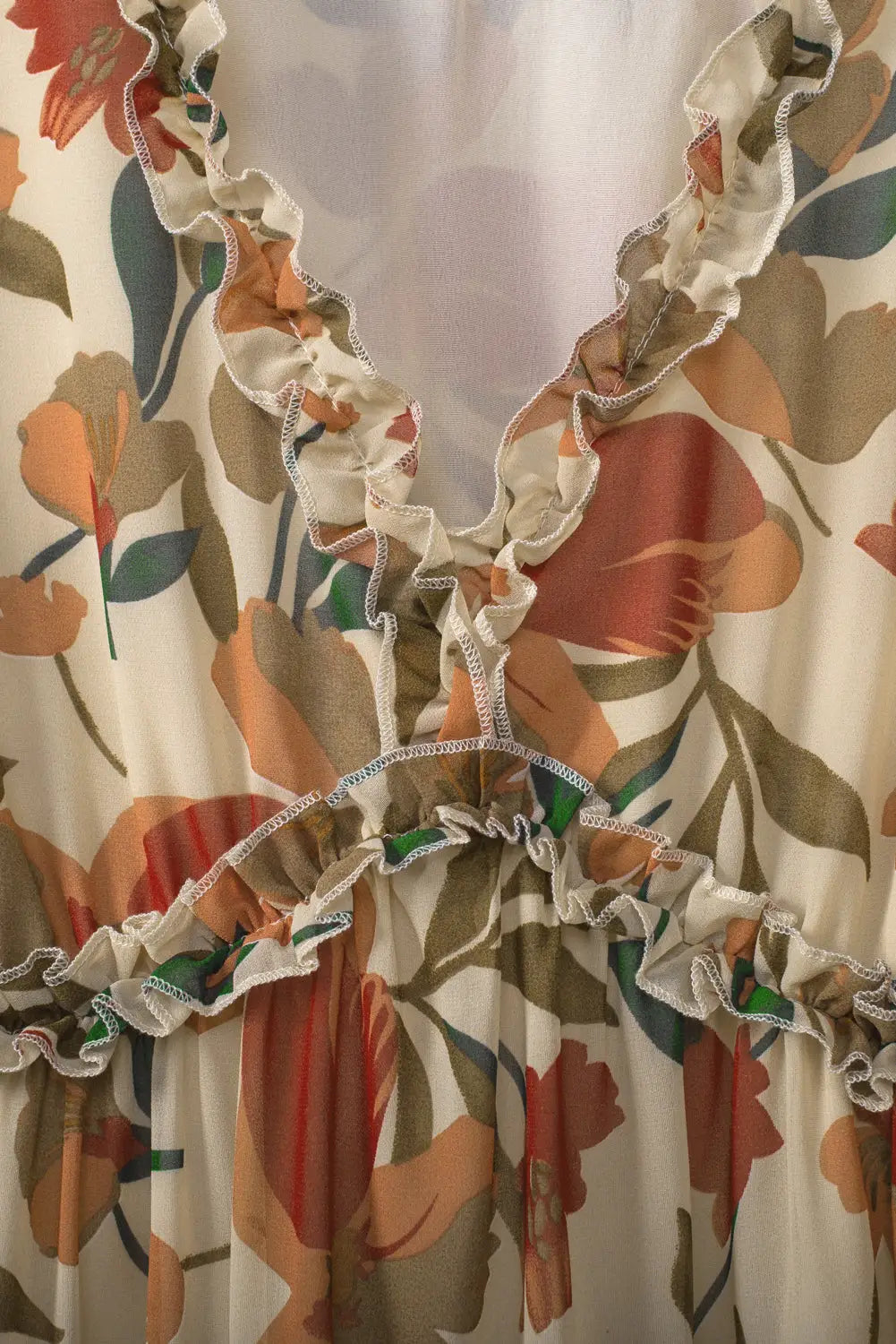 Multicolor wild lotus ruffle tiered maxi dress - dresses