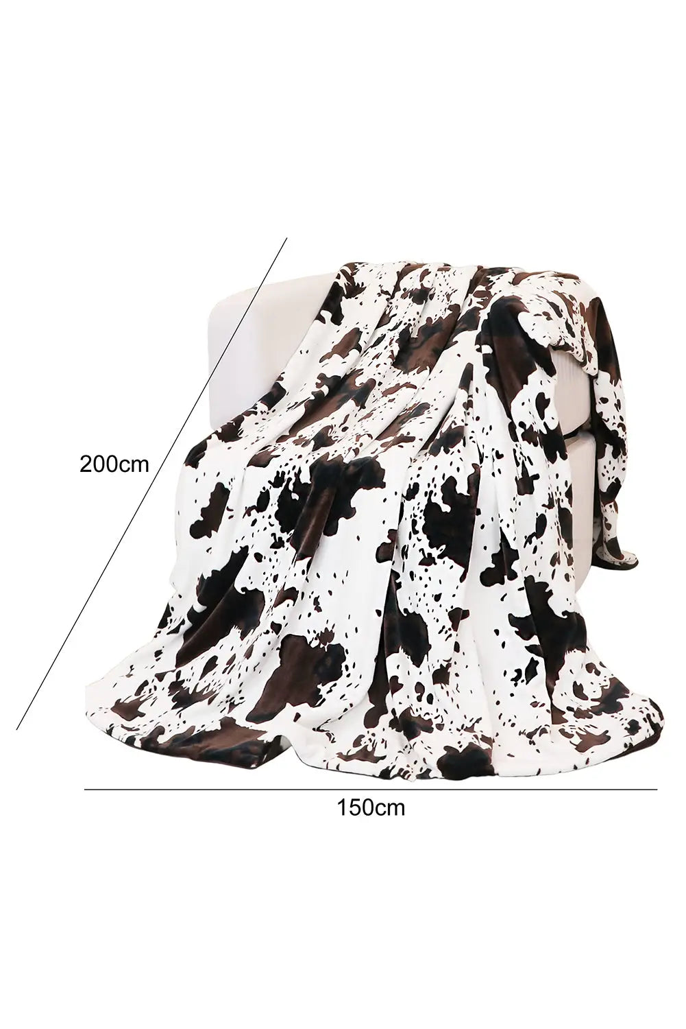 Multicolour cow spots plush blanket 150*200cm - one size / 100% polyester - blankets