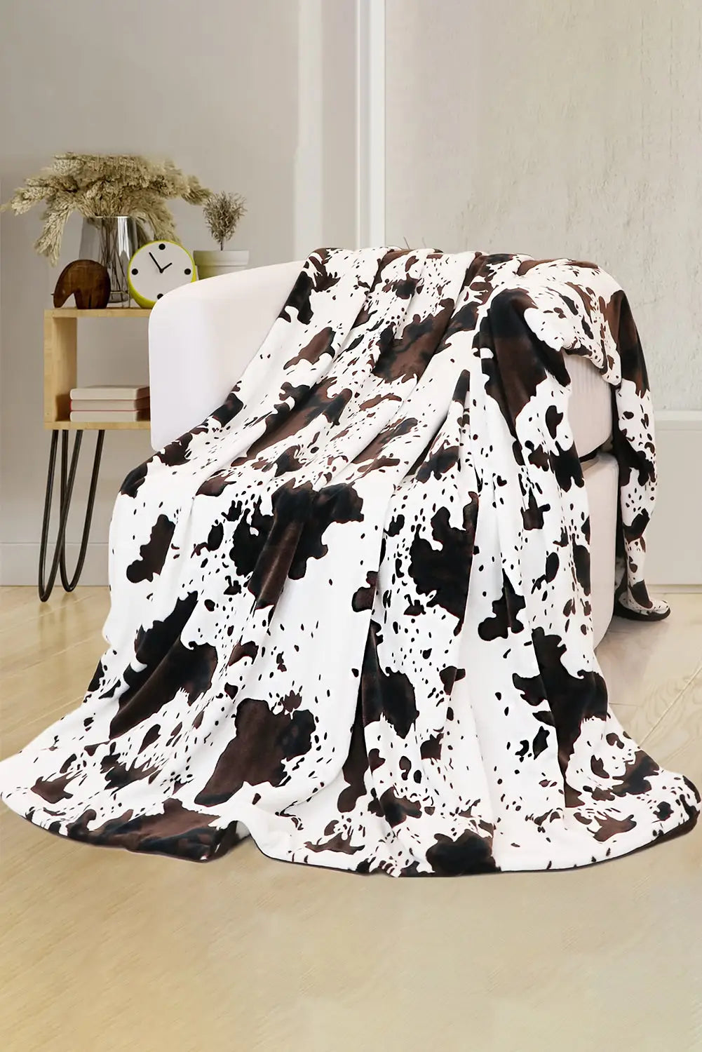 Multicolour cow spots plush blanket 150*200cm - one size /