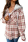 Multicolour plaid flap pocket hooded jacket - hood jackets