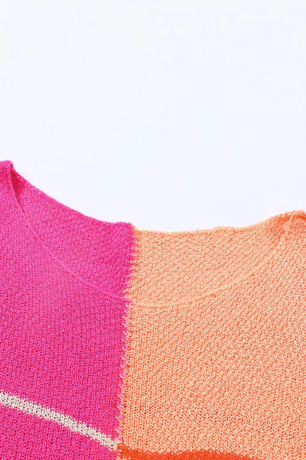 Multicolour striped color block loose fit knit sweater - tops