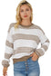 Multicolour vertical stripes two tones drop shoulder sweater - sweaters & cardigans