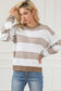 Multicolour vertical stripes two tones drop shoulder sweater - sweaters & cardigans