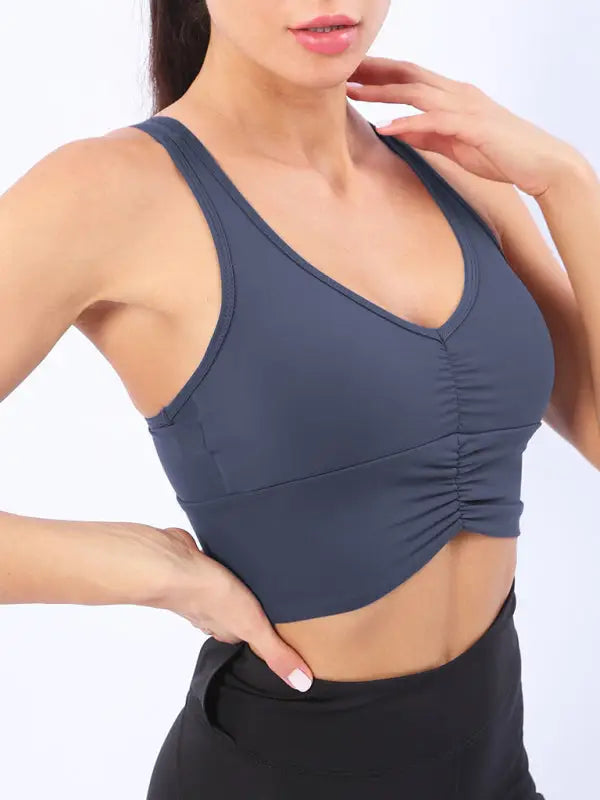 Muscle show support sports bra - grey / s - bras