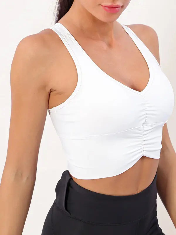 Muscle show support sports bra - white / s - bras