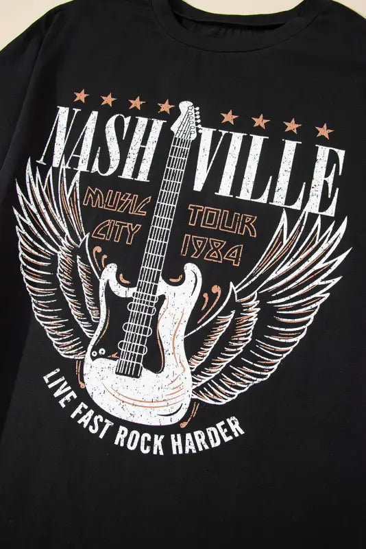 Nashville guitar mini dress - black