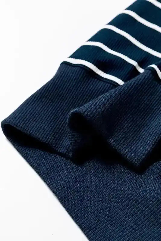 Navy Blue Quarter Zip Mini Dress - Fashionfitz